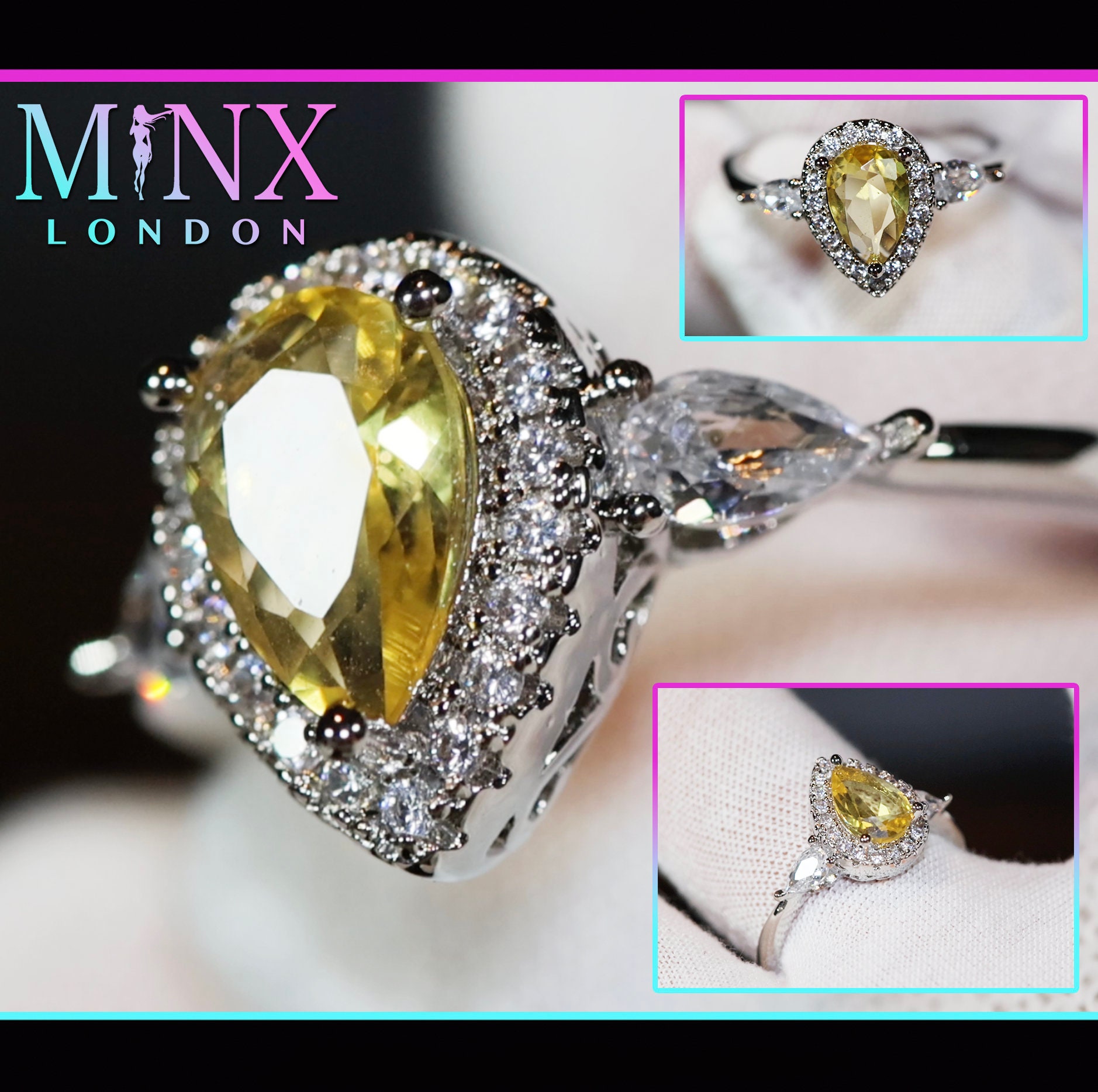 Fake yellow diamond ring sale