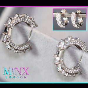Iced Out Earrings | Diamond Hoop Earrings | Women&#39;s Hoop Earrings | Mens Diamond Earrings | Mens Diamond Hoop Earrings | Hip Hop Earrings