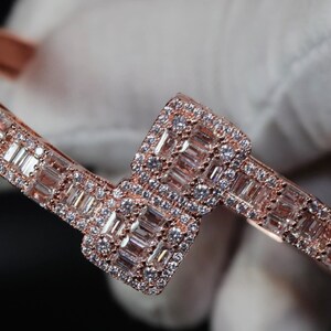 Iced Out Rose Gold Diamond Bracelet