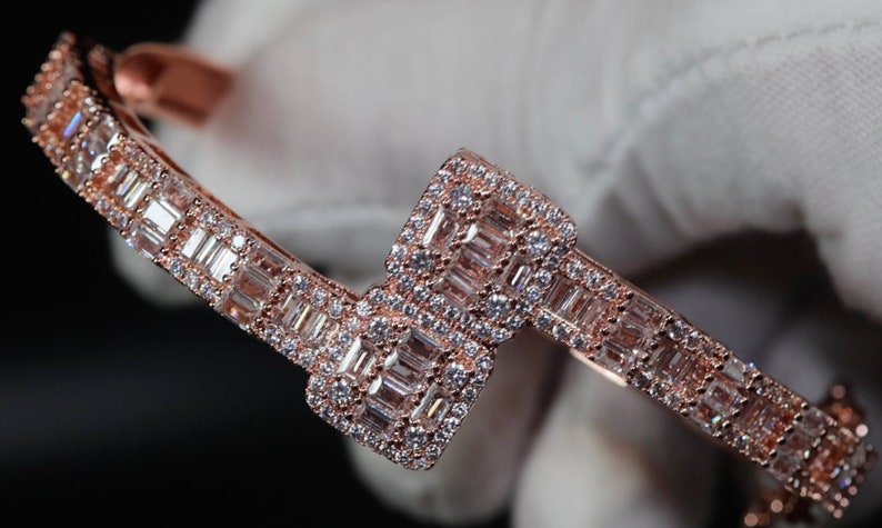 Iced Out Rose Gold Diamond Bracelet