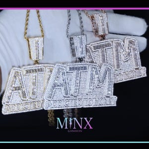 Hip Hop Diamond Pendant | Iced Out Pendant | Addicted to Money Pendant | Hip Hop Pendant | Mens Rose Gold Pendant | Big Baguette Pendant