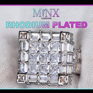 Hip Hop Ring | Mens Baguette Ring | Mens Iced Out Ring | Mens Princess Cut Diamond Ring | Iced Out Rings | Mens Diamond Hip Hop Ring