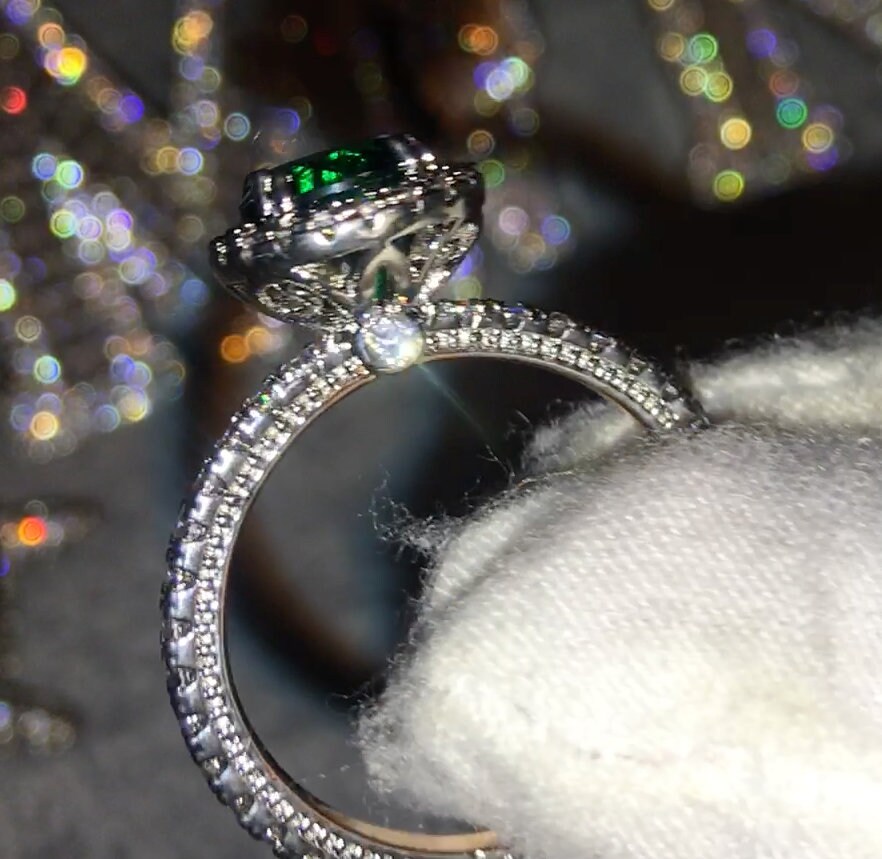 Green Diamond Ring Green Diamond Engagement Ring Green - Etsy