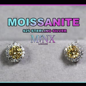 Yellow Moissanite Diamond Ear Studs | Yellow Moissanite Ear Studs | Yellow Moissanite Diamond Earrings | Yellow Moissanite Earrings