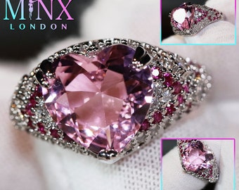 Pink Diamond Heart Ring | Pink Diamond Ring | Pink Heart Shaped Ring | Heart Shape Ring | Diamond Heart Ring | Heart Ring with Diamonds