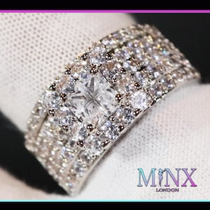 Wedding Ring Set | Womens Wedding Ring Set | Engagement Ring Set | Wedding Ring | Princess Cut Diamond Wedding Ring | Womens Wedding Ring