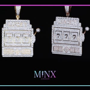 Iced Out Pendant | Hip Hop Diamond Pendant | Lucky Pendant | Rose Gold Hip Hop Pendant | Big Diamond Pendant | Diamond Slot Machine Pendant