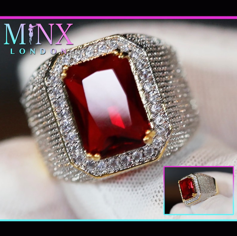 Mens Red Diamond Ring