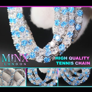 Tennis Chain | Blue Diamond Tennis Chain | Tennis Necklace | Mens Tennis Chain | Womens Tennis Chain | Diamond Tennis Chain | Iced Out Chain