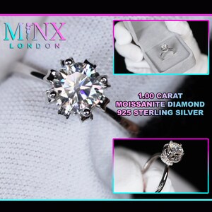 Moissanite Engagement Ring | Womens Lab Diamond Engagement Ring | Womens Moissanite Ring | Moissanite Round Diamond Engagement Ring