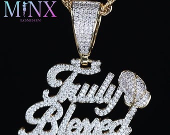 Iced Out Pendant | Hip Hop Diamond Pendant | Truly Blessed Pendant | Gold Hip Hop Pendant | Gold Diamond Pendant | Hip Hop Jewelry