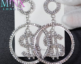 Duże kolczyki koła | Kolczyki koła z diamentami | Kolczyki damskie | Kolczyki z diamentami | Kolczyki Iced Out | Duże kolczyki koła z diamentami