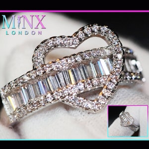 Baguette Ring | Diamant Herz Ring | Eternity Ring | herzförmiger Ring | Freundschaftsring | Verlobungsring | Diamant Herz Ring | Bling-Ring
