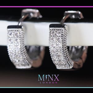 Iced Out Earrings | Mens Diamond Earrings | Diamond Hoop Earrings | Hip Hop Earrings | Mens Silver Diamond Hoop Earrings | Hoop Earrings