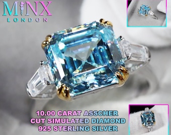 ブルー ダイヤモンド リング | レディース アッシャーカット リング