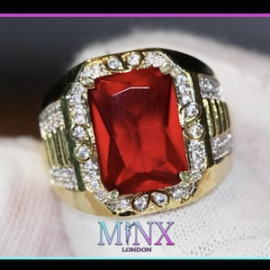 Mens Ruby Ring | Mens Red Diamond Ring | Gold Red Diamond Ring | Ruby Diamond Ring | Ruby Diamond Ring | Red Diamond Ring | Iced Out Ring