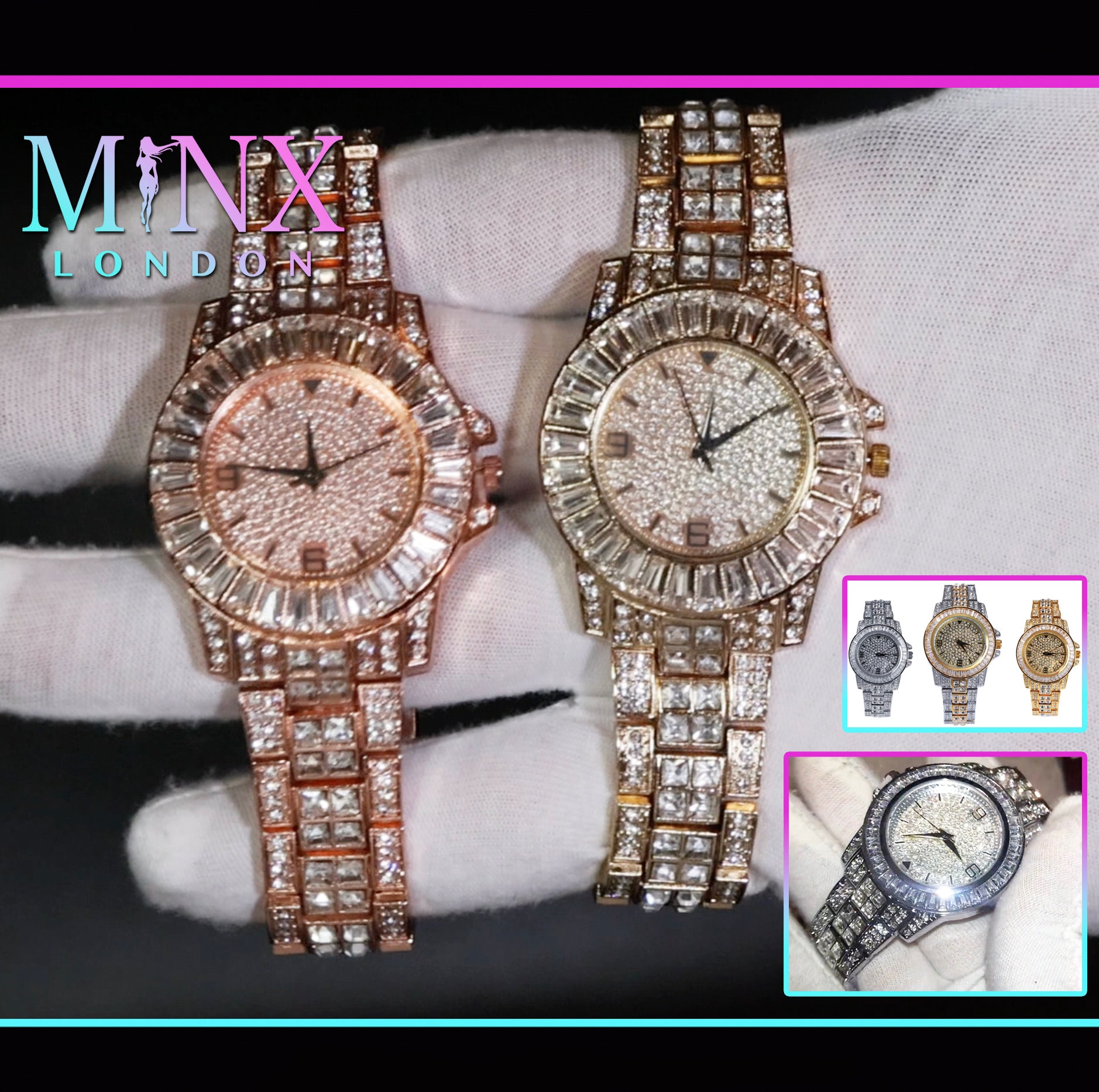 Iced out black watch online
