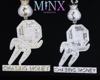 Colgante helado / Colgante de diamantes de hip hop / Colgante de dólares helados / Colgante de signo de dólar / Colgante de hip hop / Colgante de dinero de diamantes