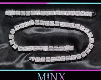 Iced Out Baguette Chain | Tennis Chain | Tennis Necklace | Mens Iced Chain | Tennis Chains | Baguette Chain | Iced Out Chain | Hip Hop Chain