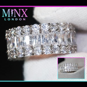 Baguette Ring | Baguette Diamant Eternity Ring | Herren Ring Iced Out | Diamant Ehering Herren | Damen Baguette Diamant Eternity Ring