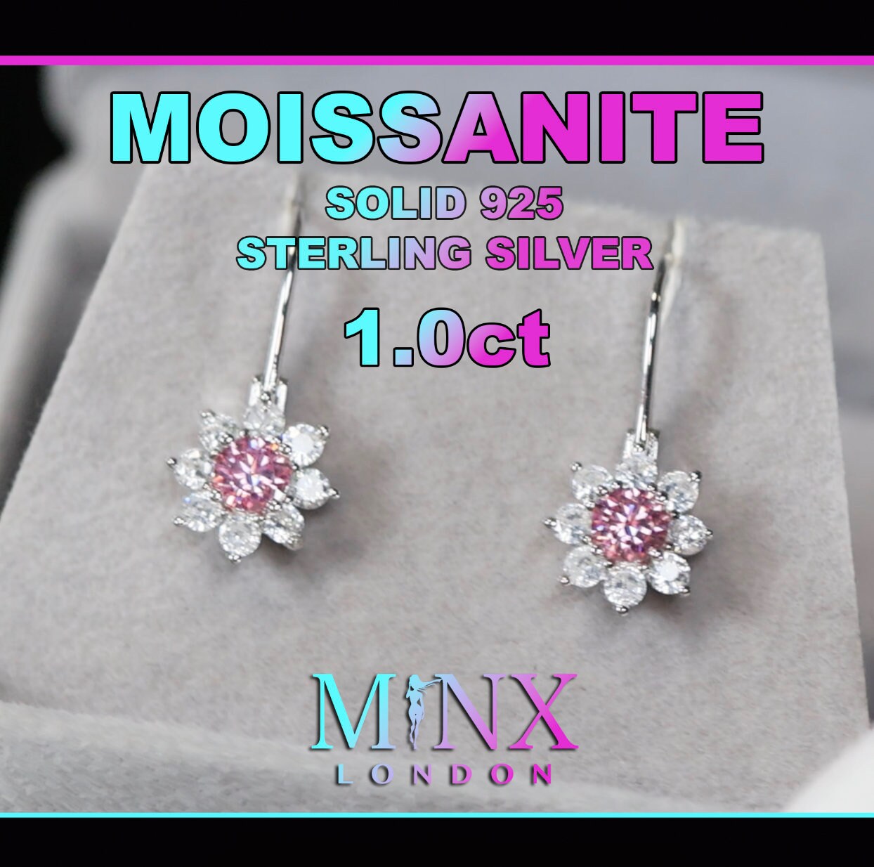 Orecchini a gancio con tre pietre in argento 925 Anziw certificati 1.8CTW. EH Moissane Orecchini pendenti pendenti Gioielli da sposa Regali per le donne  36