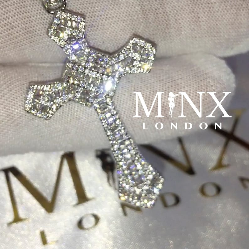 iced out cross necklace