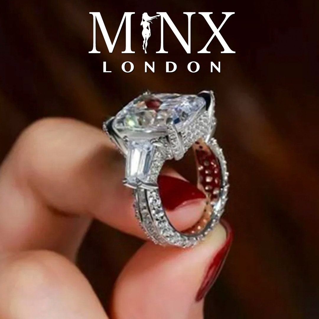 Engagement Ring Big Womens Ring Big Carat Ring Emerald Etsy