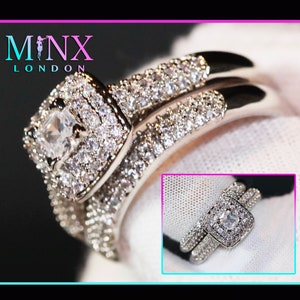 Engagement Ring | Womens Wedding Ring Set | Engagement Ring Diamond | Wedding Ring | Princess Cut Diamond Wedding Ring | Womens Wedding Ring