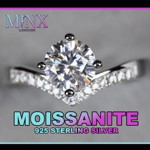 Wishbone Engagement Ring | Moissanite Engagement Ring | Moissanite Diamond Wishbone Ring | Womens Wedding Ring | Moissanite Ring