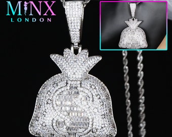 Savage Pendant Iced Out Pendant Letter Pendants Diamond Pendant Iced Necklace Bling Necklace Hip Hop Chain Iced Jewellery Etsy UK