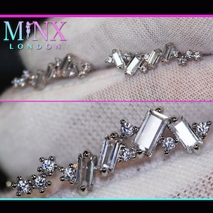 Diamond Baguette Earrings | Baguette Ear Studs | Womens Earrings | Womens Diamond Ear Studs | Baguette Earrings | Cuff Earrings | Ear Studs