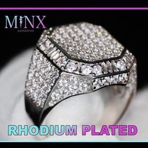 Hip Hop Ring | Mens Baguette Ring | Mens Iced Out Ring | Womens Baguette Ring | Iced Out Rings | Big Diamond Ring | Iced Out Mens Pinky Ring
