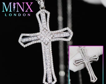 Herren Kreuz Anhänger | Frauen Kreuz Anhänger | Silber Diamant Kreuz Anhänger | Diamant Kreuz Anhänger | Taufanhänger Kreuz