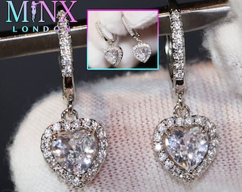 Diamant Ohrringe | Herz Ohrringe | Damen Ohrringe | Herz Ohrringe mit Diamanten | Ohrringe | Damen Diamant Ohrringe | Ohrringe