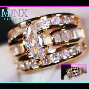 Marquise Ring | Marquise Diamond Ring | Gold Diamond Ring | Gold Ring with Diamonds | Gold Iced Out Rings | Big Diamond Ring | Big Gold Ring