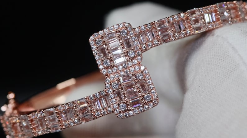 Mens Rose Gold Diamond Bracelet