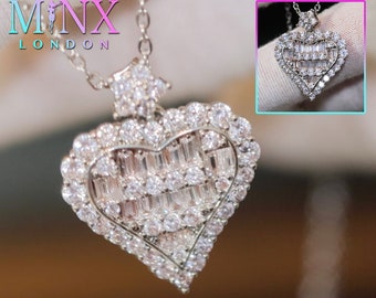 アクセサリーその他 New Diamante Heart Pendant Amazon.com: Diamond Heart Pendant Necklace (2.0 Carat
