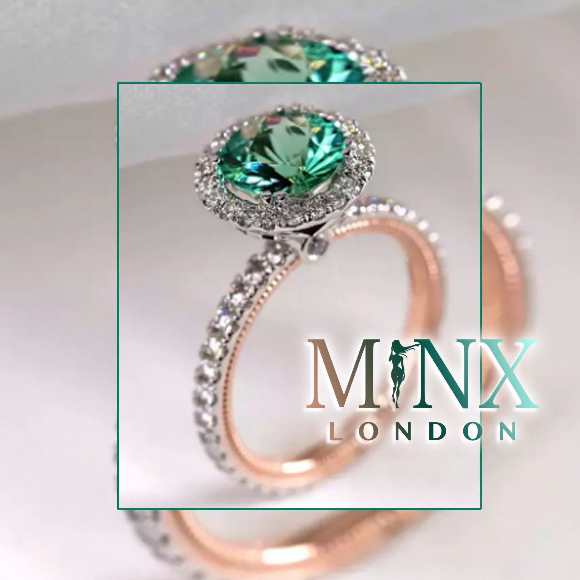 Green Diamond Ring Green Diamond Engagement Ring Green - Etsy