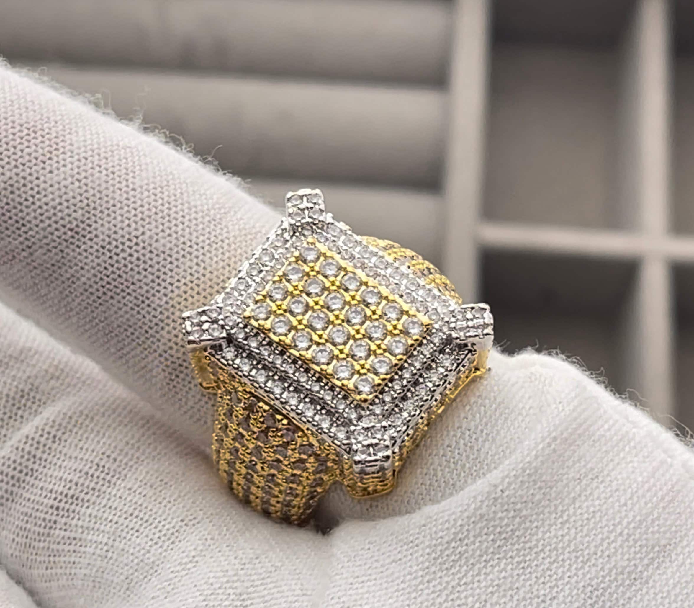 Mens 11mm Classic Big Pave Diamond Ring Gold Ring With 18k True Gold Fill  Microset Lab Pave Diamond Ring Hip Hop Style From Wyd998, $30.55 |  DHgate.Com