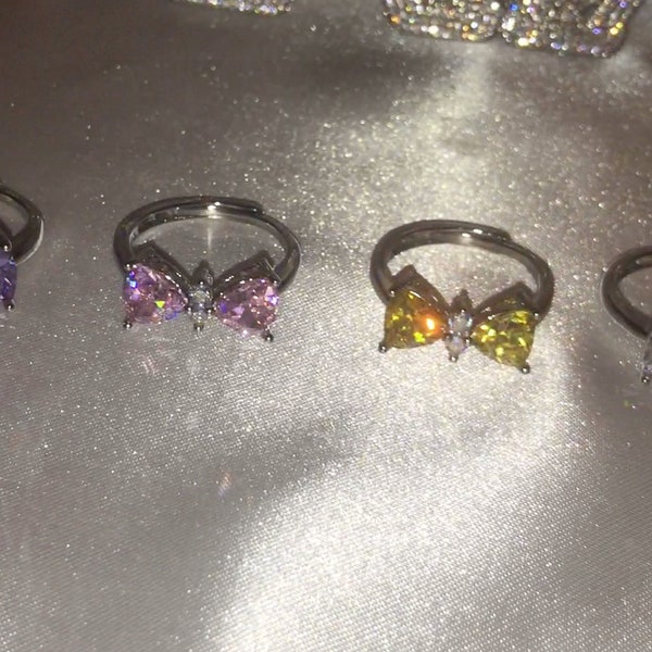Ribbon Ring | Charm Rings | Diamond Ribbon Rings | Knot Ring | Diamond Bow Ring | Diamond Charm Ring | Bow Ring | Silver Ring | Women Ring