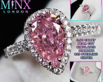 ピンクダイヤモンドリング 巨大石エンゲージリング 6カラットペア