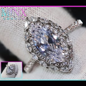 Marquise Wedding Ring | Marquise Diamond Engagement Ring | Marquise Ring | Promise Ring | Engagement Ring | Halo Wedding Ring