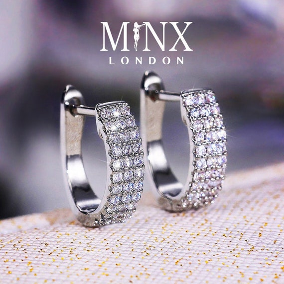 Oxidised Silver Marcasite Hoops Earring  Silver Palace