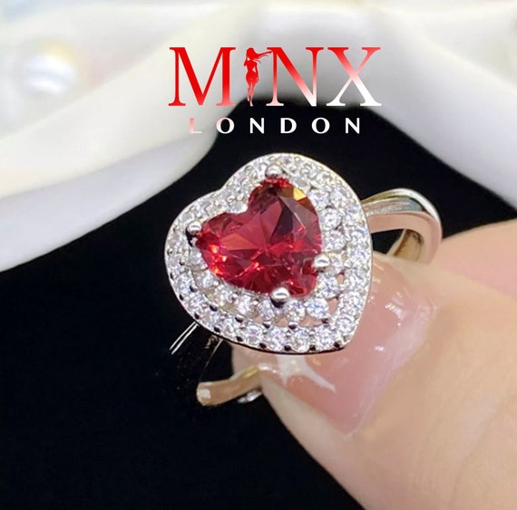 Heart Ring Red Diamond Heart Ring Heart 