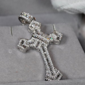 Baguette Cut Diamond Cross Pendant