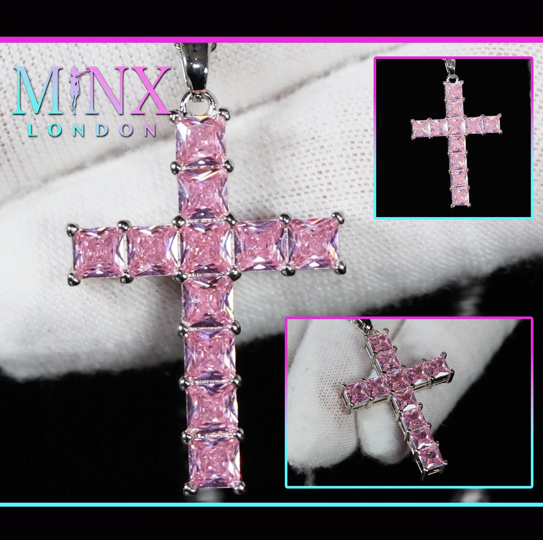 Pink on sale diamond cross