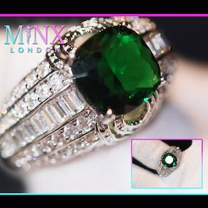 Green Diamond Ring | Emerald Green Diamond Ring | Iced Out Ring | Green Engagement Ring | Green Engagement Ring | Big Diamond Ring