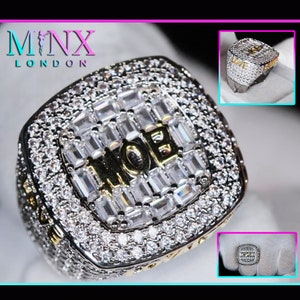 Hip Hop Ring | Mens Baguette Ring | Mens Iced Out Ring | MOB Ring | Iced Out Rings | Championship Ring | Men&#39;s Pinky Ring | Rapper Ring