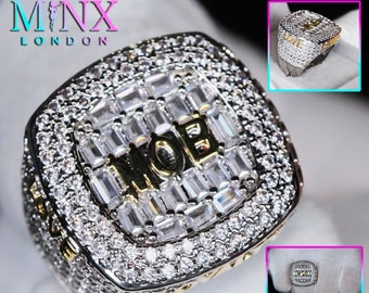 Hip Hop Ring | Mens Baguette Ring | Mens Iced Out Ring | MOB Ring | Iced Out Rings | Championship Ring | Men's Pinky Ring | Rapper Ring