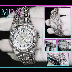 Iced Out watches | Iced Out Watch | Arabic Dial Watch | Diamond Watch | Hip Hop Watch | Buss Down Diamond Watch | Big Octogon Watch